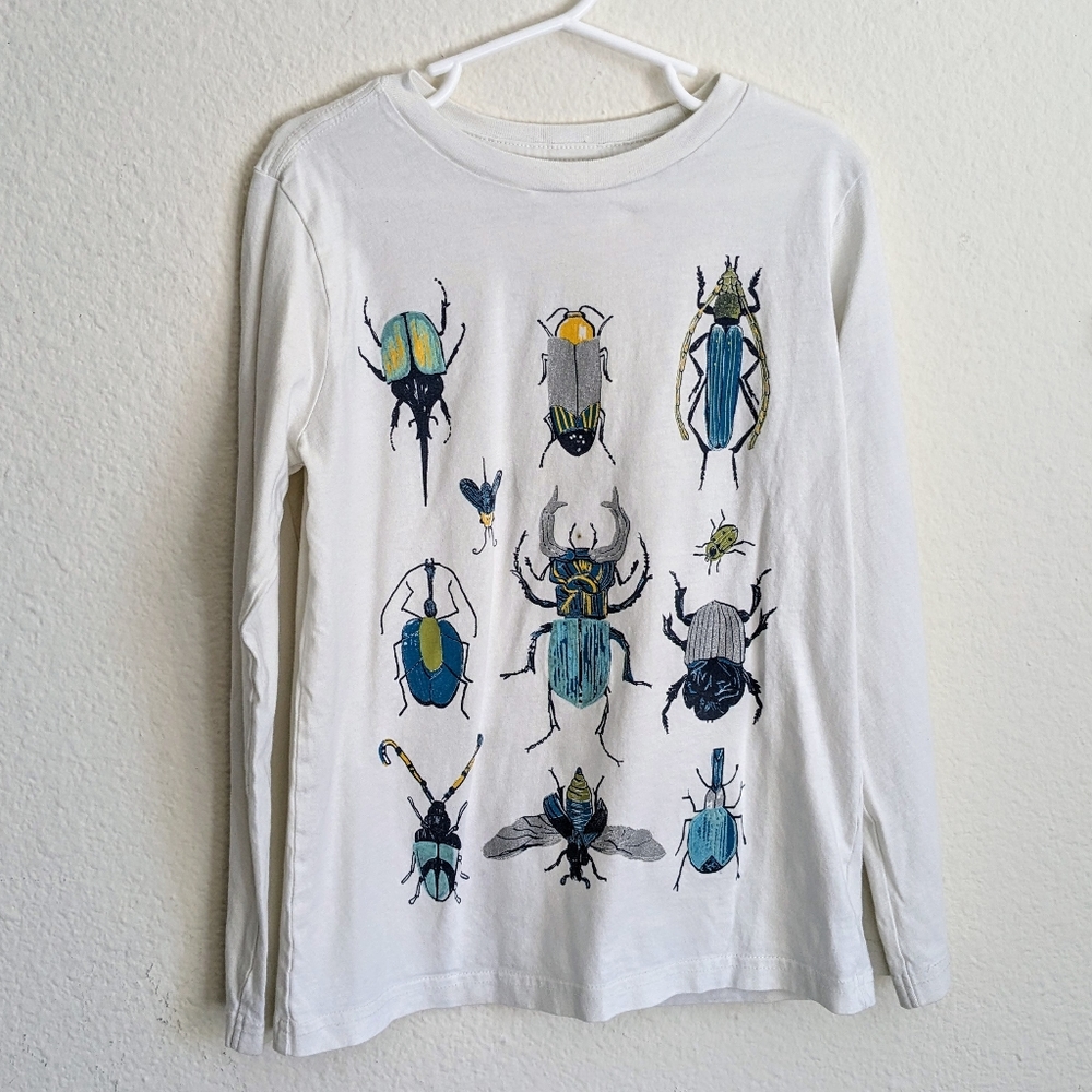 Rumi + Ryder Bug Graphic Logo Long Sleeve White T Shirt Sz 6-7
